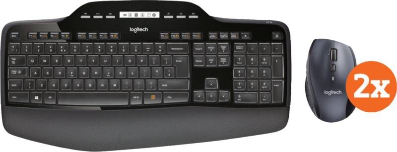 Logitech MK710 Draadloos Toetsenbord en Muis QWERTY 2-Pack