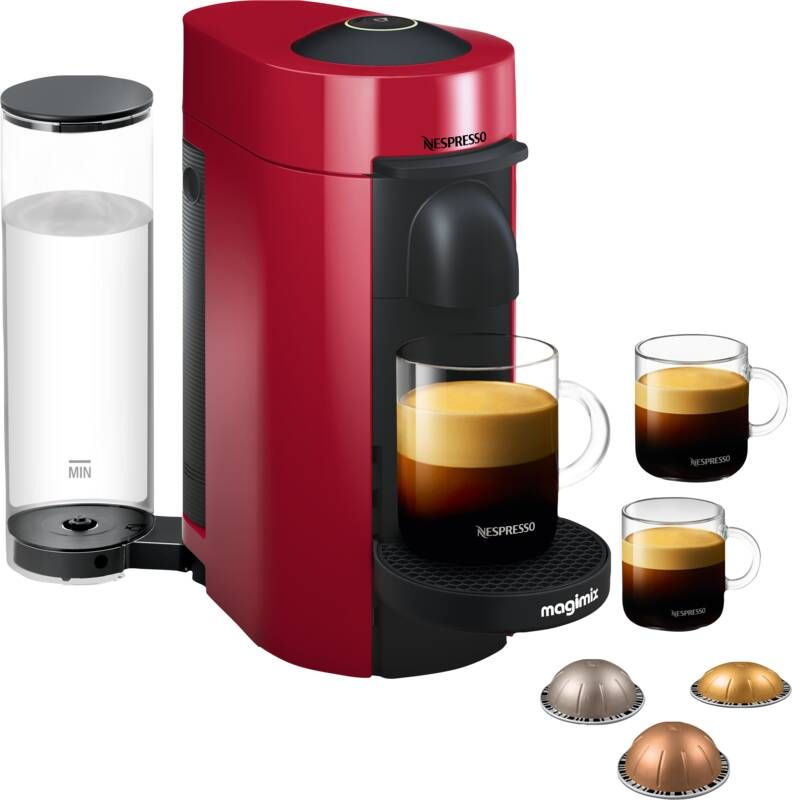 Magimix Nespresso VertuoPlus koffieapparaat (rood)