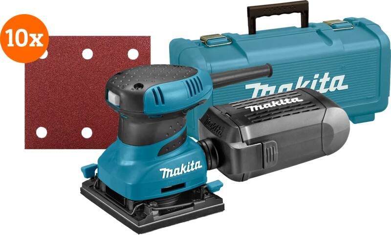 Makita BO4555K + Schuurstrook 114x102 mm K120 (10x)