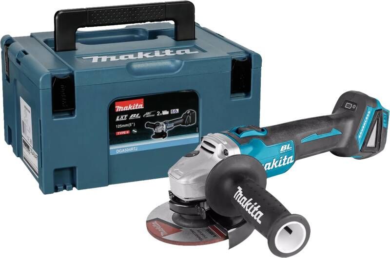 Makita haakse slijper DGA504ZJ 18V 125 mm Losse Body (geleverd zonder accu en lader)