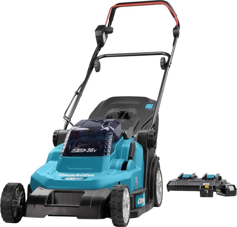 Makita DLM432PT2 | Grasmaaier | 2x18 V | 43 cm | Inclusief accu's en lader