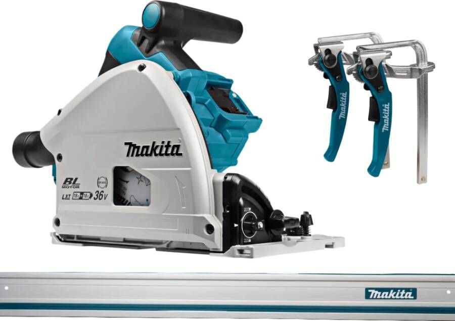 Makita DSP600ZJ (zonder accu) + Geleiderail 1500 mm