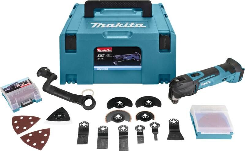 Makita DTM51ZJX3 Multitool Oscillerend 18 V Incl. koffer en 16 accessoires Losse Body (geleverd zonder accu en lader)