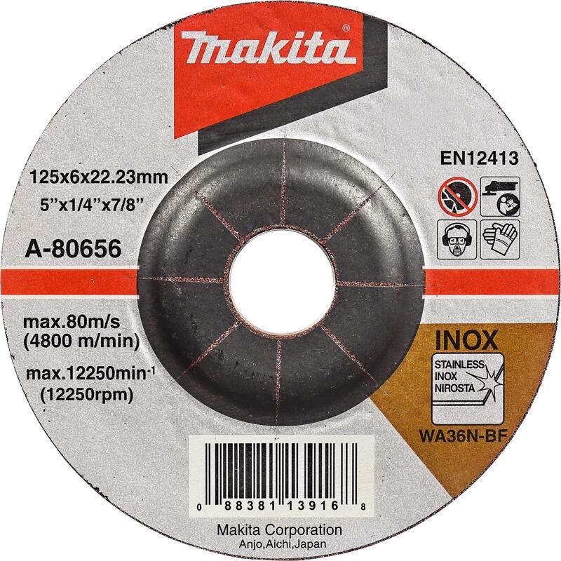 Makita Afbraamschijf 125X6mm RVS A-80656