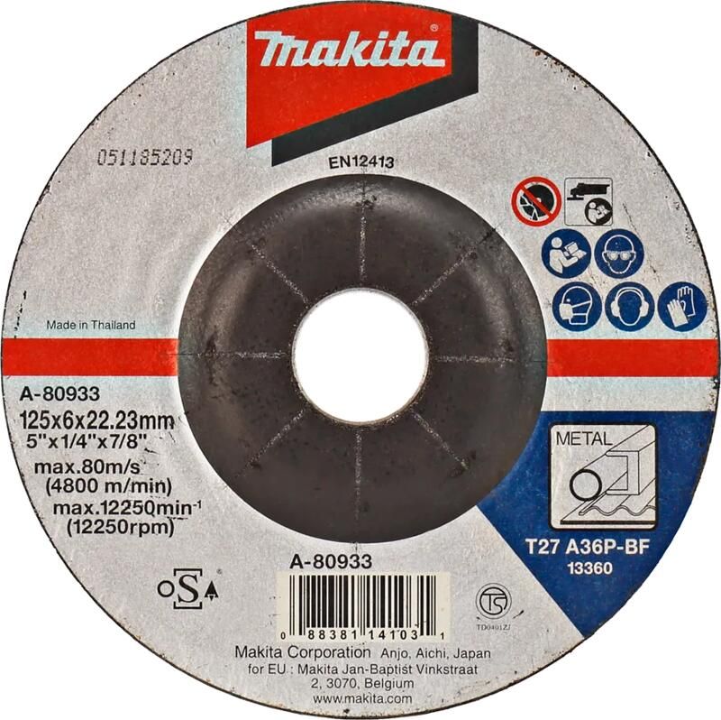 Makita A-80933 Afbraamschijf 125x6 0mm staal