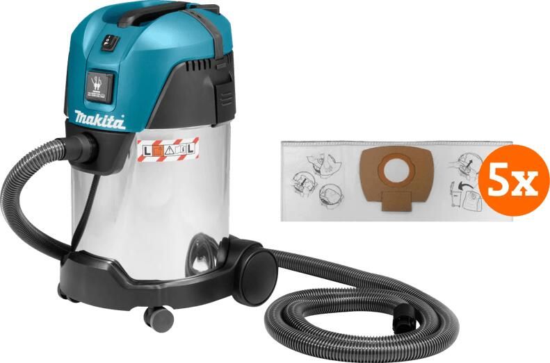 Makita VC3011L + P-72899 Stofzak (5x)