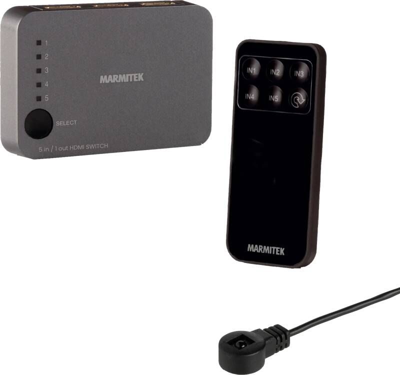 Marmitek HDMI switch CONNECT 350 UHD 2.0 4K 60Hz 5 in 1 uit