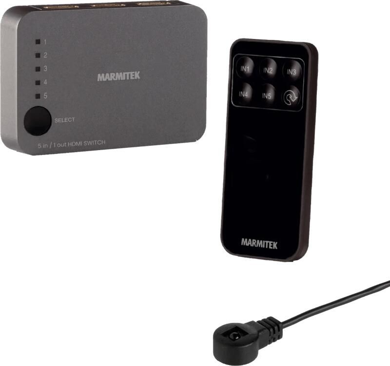 Marmitek HDMI switch CONNECT 350 UHD 2.0 4K 60Hz 5 in 1 uit