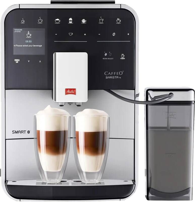 Melitta Volautomatisch koffiezetapparaat Barista TS Smart F850-101 zilver 21 koffierecepten & 8 gebruikersprofielen 2-kamer bonenreservoir