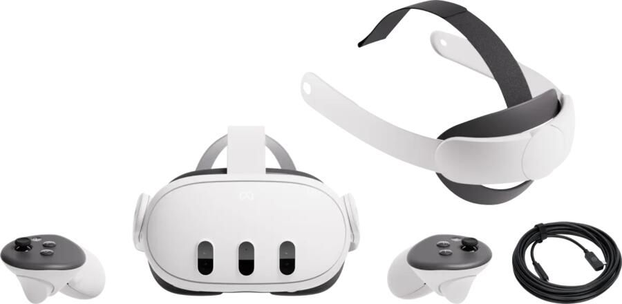 META Quest 3 512GB + BlueBuilt PC Link Cable + Elite Strap