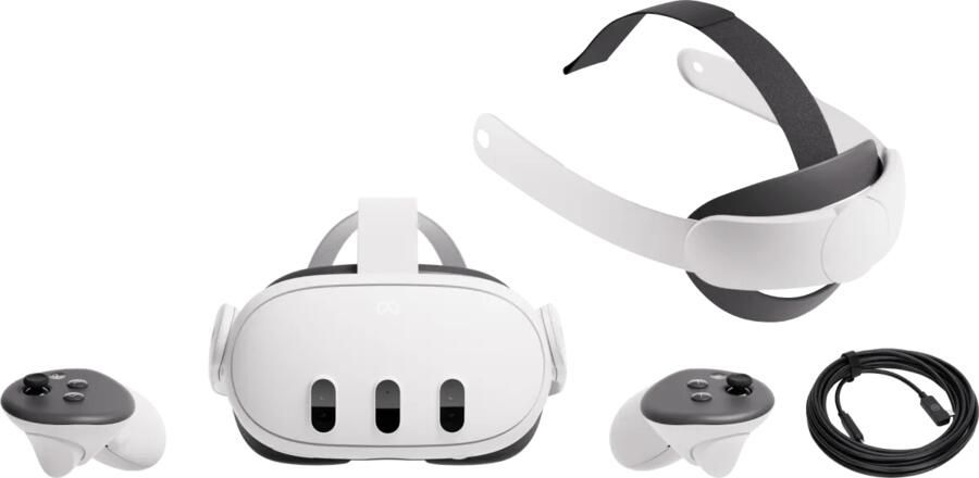 META Quest 3 512GB + BlueBuilt PC Link Cable + Elite Strap