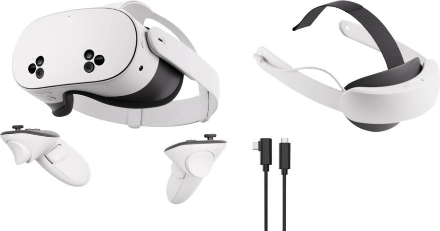 META Quest 3S 128GB + BlueBuilt PC Link Cable + Elite Strap met batterij