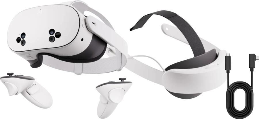 META Quest 3S 256GB + Link Cable + Elite Strap met batterij