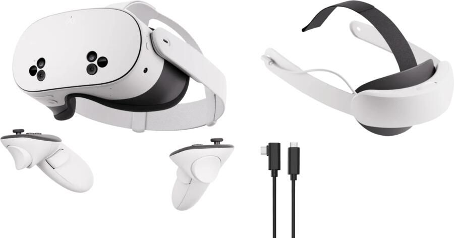 META Quest 3S 256GB + BlueBuilt PC Link Cable + Elite Strap met batterij