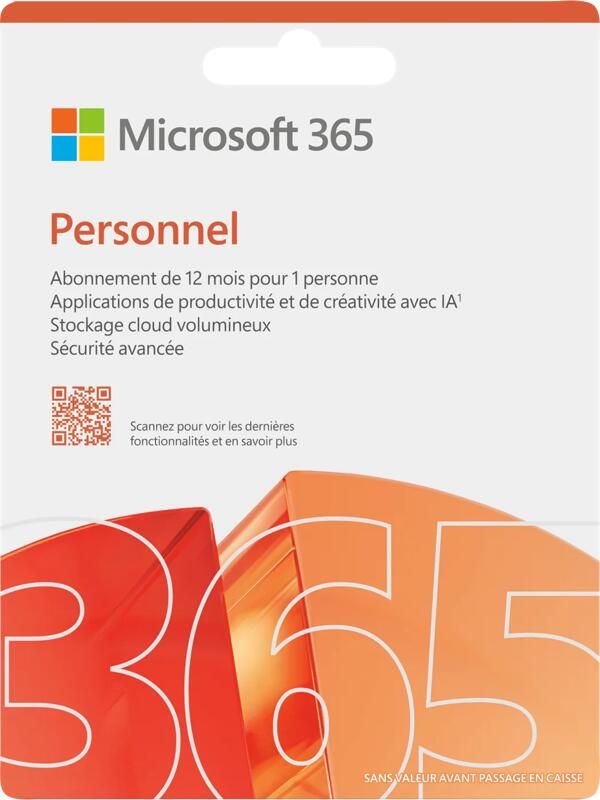 Microsoft 365 Personal FR Abonnement 1 jaar