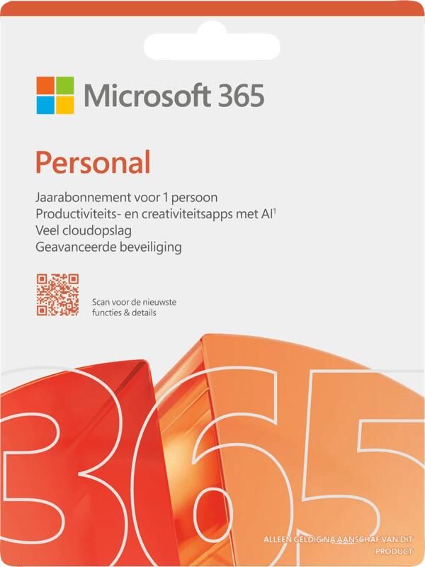 Microsoft 365 Personal Meertalig Abonnement 1 Jaar Digitaal