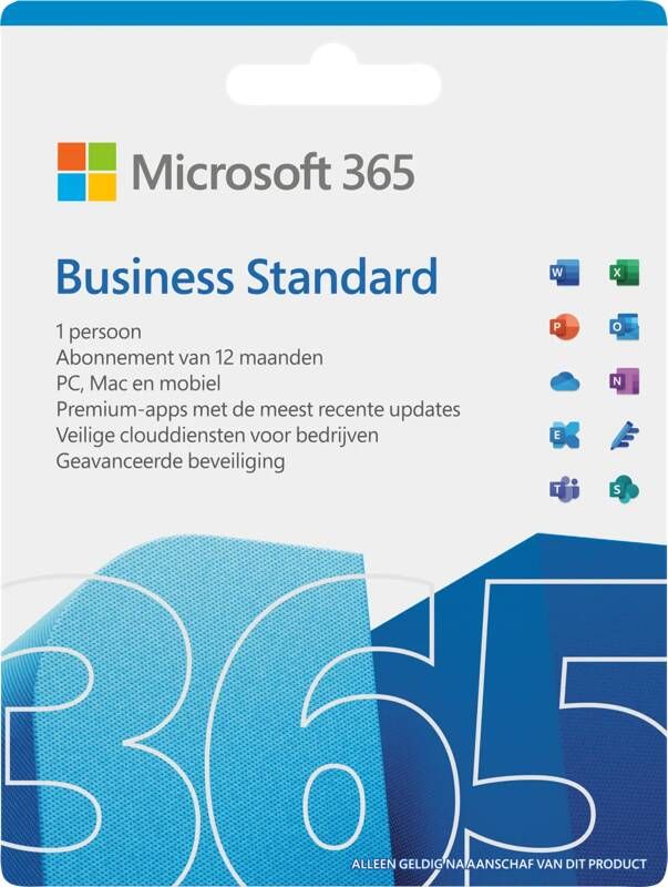 Microsoft Office 365 Business Standard NL 1 jaar Abonnement