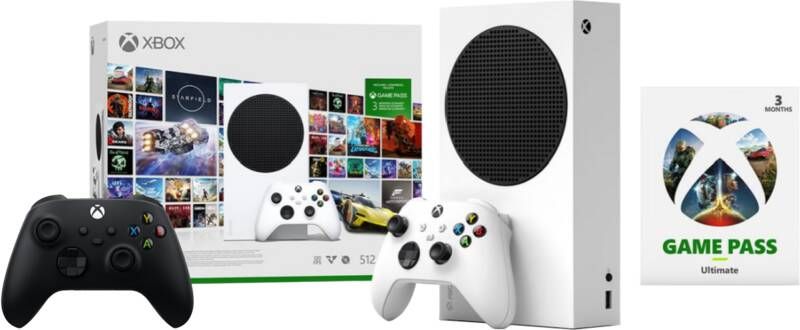 Microsoft Xbox Series S + 3 Maanden Game Pass Ultimate bundel + Tweede Controller Zwart