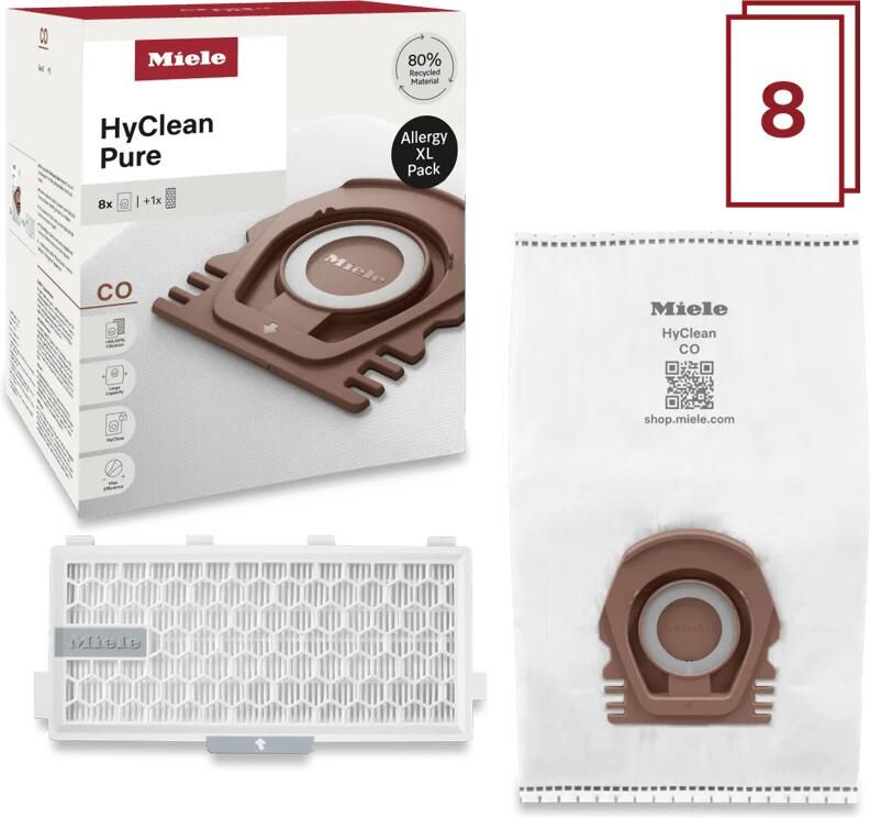 Miele Stofzuigerzakken HyClean Pure CO XL-Pack (8 stuks)