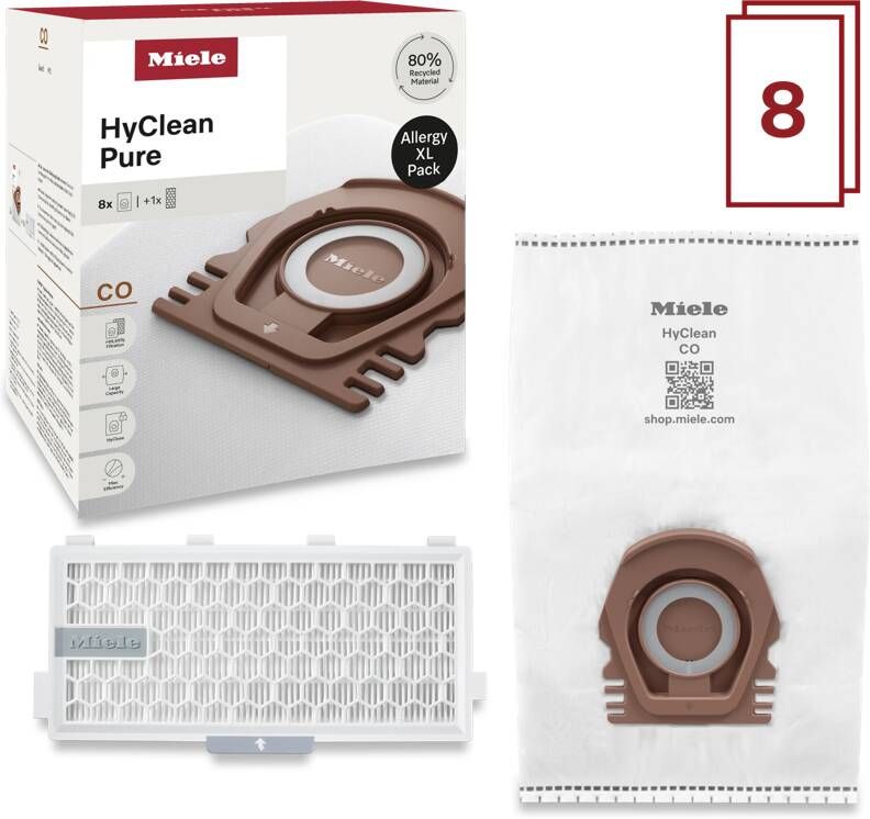 Miele Stofzuigerzakken HyClean Pure CO XL-Pack (8 stuks)