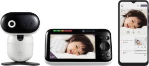 Motorola Babyphone Met Camera Pip1610 Hd Con Tweewegcommunicatie 24uurs Monitor 300 M Bereik Wit