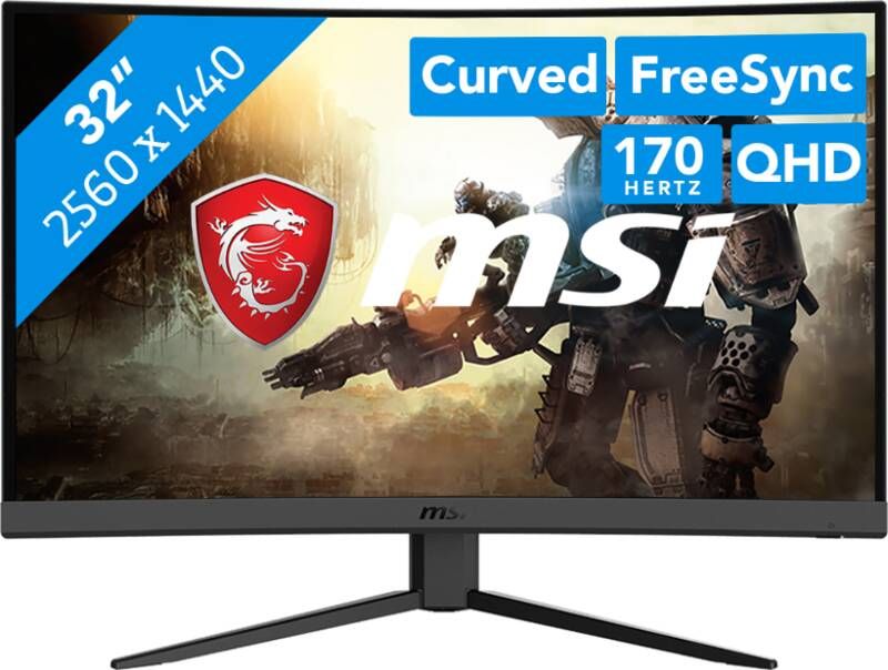 MSI PC-gamingmonitor Optix G32CQ4 E2 31 5 VA FHD 1ms 170Hz 2 x HDMI(2.0) 1 x DP (1.2a) 1 x DC-aansluiting