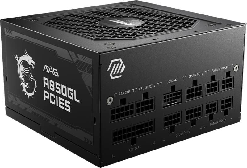 MSI PC MAG A850GL PCIE5 850W 80+ modulair goud