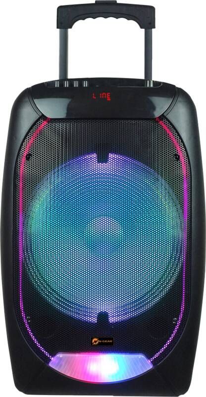 N-GEAR The Flash 1210 Bluetooth Speaker Karaokeset Partbox met 2 Microfoons Zwart - Foto 1