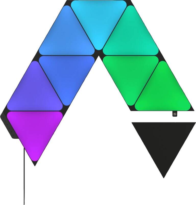 Nanoleaf Shapes Triangles Starterspakket- Slimme Verlichting LED wandlamp binnen RGBW Gaming 9PK Wit