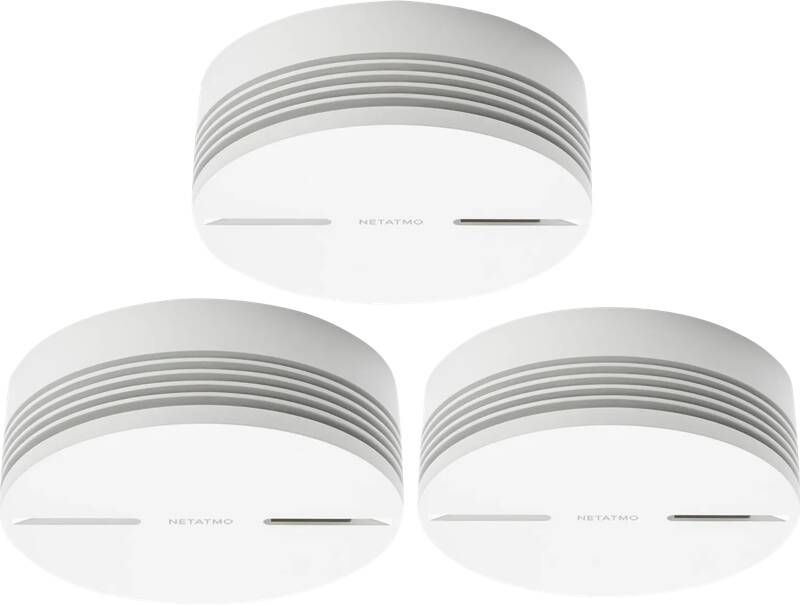 Netatmo Slimme Rookmelder Wit 3 Stuks Incl. Batterij 10 Jaar