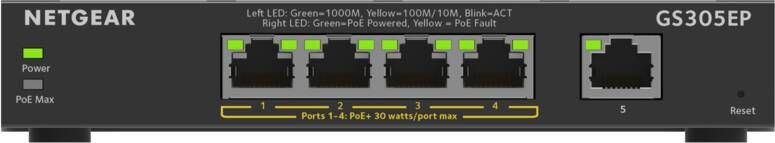 Netgear GS305EP-100PES Switch Zwart