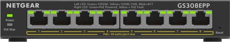 Netgear GS308EPP-100PES Switch Zwart