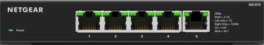 Netgear MS305 switch (5-Port Multi-Gig 2.5G unmanaged) Switch Zwart