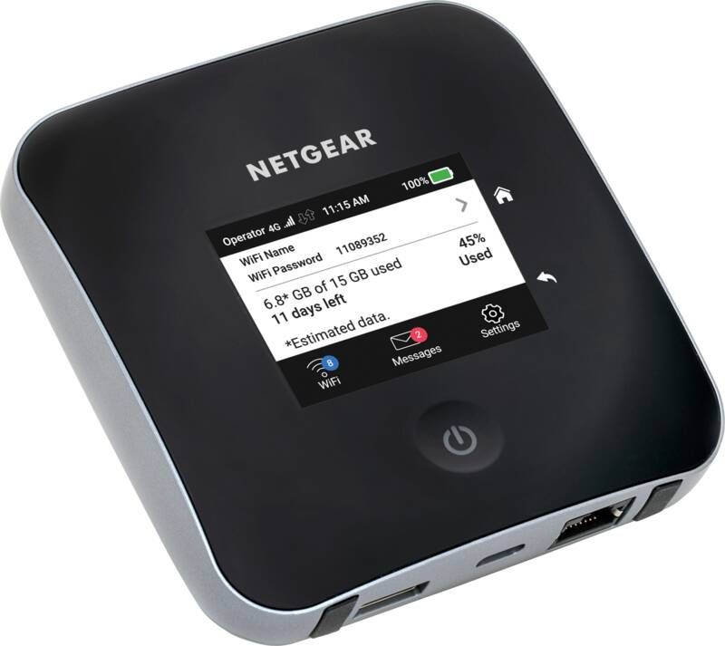 Netgear Nighthawk M2 4G Mi-Fi routers Zwart