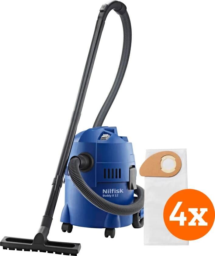 Nilfisk Buddy II 12 + Stofzakken voor Buddy II (4x)