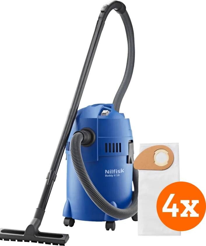 Nilfisk Buddy II 18 + Stofzakken voor Buddy II (4x)
