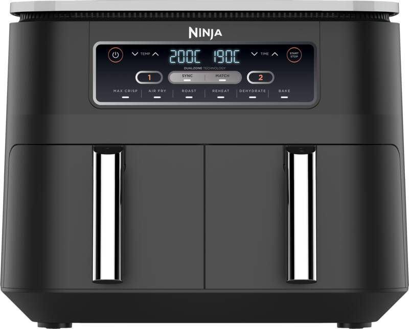 Ninja Foodi AF300EU Dubbele Airfryer XXL Twee Kookvakken 7.6 Liter 2400 Watt Dual Zone Technologie
