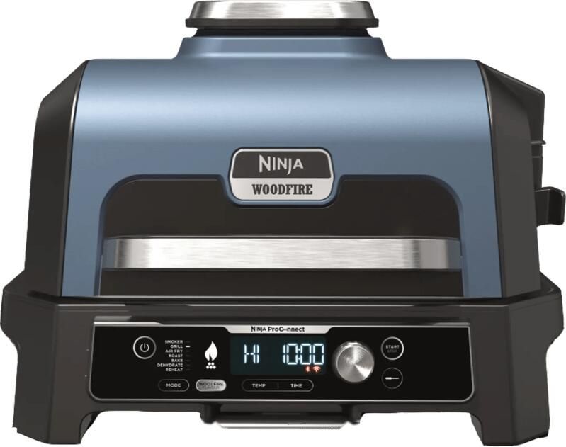 Ninja Woodfire Pro Connect XL 7-in-1 Elektrische Smart BBQ Grill en Smoker Inclusief Digitale Braadthermometer Connect App OG901EU