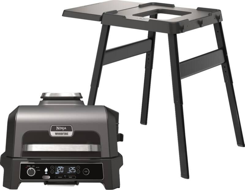 Ninja Woodfire Elektrische BBQ Grill en Smoker OG850EU + Woodfire Standaard