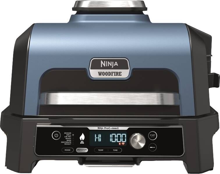 Ninja Woodfire Pro Connect XL 7-in-1 Elektrische Smart BBQ Grill en Smoker Inclusief Digitale Braadthermometer Connect App OG901EU