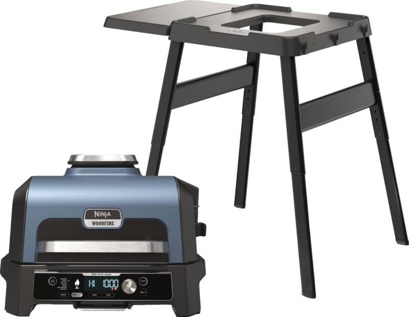 Ninja Woodfire Pro XL Elektrische BBQ Grill en Roker OG901EU + Woodfire Standaard