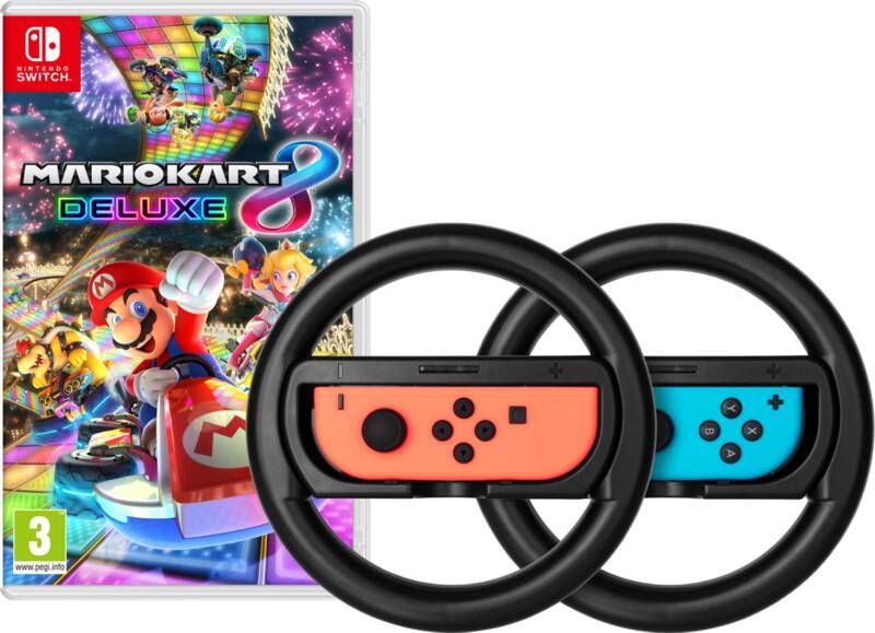 Nintendo Mario Kart 8 Deluxe + BlueBuilt Stuurtjes voor Swit