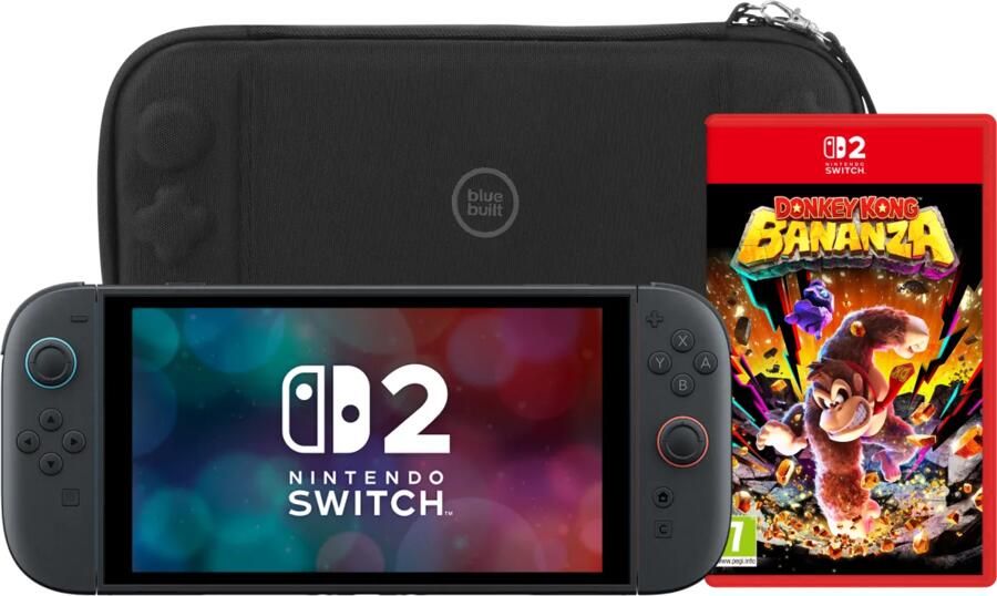 Nintendo Switch 2 + Donkey Kong Bananza + BlueBuilt Beschermhoes