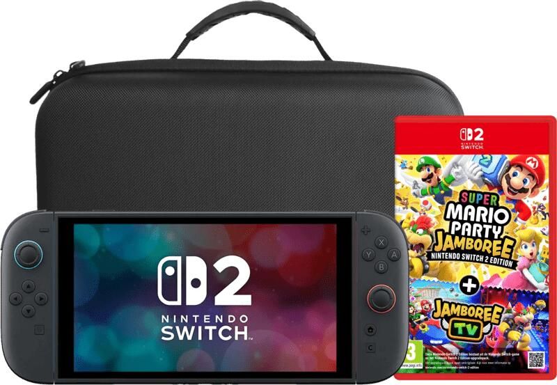 Nintendo Switch 2 + Super Mario Party Jamboree + BlueBuilt Travelcase XL