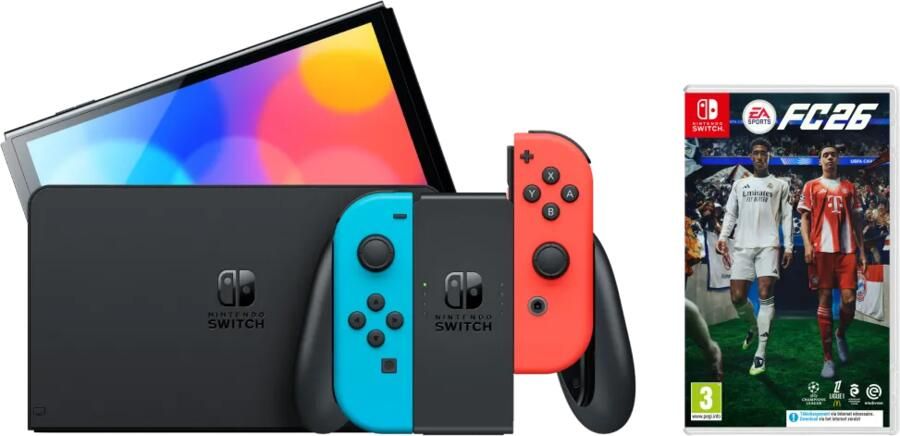 Nintendo Switch OLED Blauw Rood + EA Sports FC 26