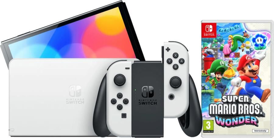 Nintendo Switch OLED Wit + Super Mario Bros. Wonder