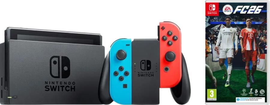 Nintendo Switch Rood Blauw + EA Sports FC 26