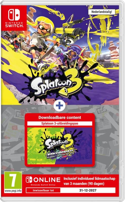 Nintendo Splatoon 3 Bundel Inkopolis De Toren der Orde DLC Uitbreidingspas en Switch Online 3 maanden ( Switch)