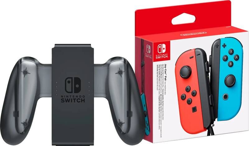 Nintendo Switch Joy-Con set Rood Blauw + Switch Joy-Con Charge Grip