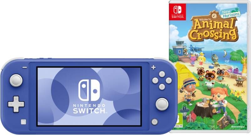 Nintendo Switch Lite Blauw + Animal Crossing New Horizons